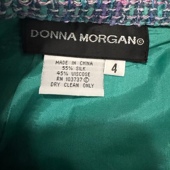 Donna Morgan Silk Blend Tweed Pencil Skirt Multi Color Women's Size 4 - Picture 2 of 5